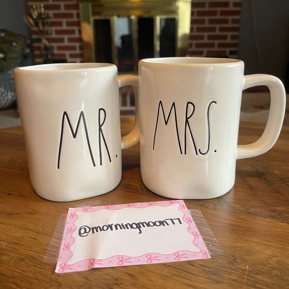 Rae Dunn MR. and MRS. Cream Mugs